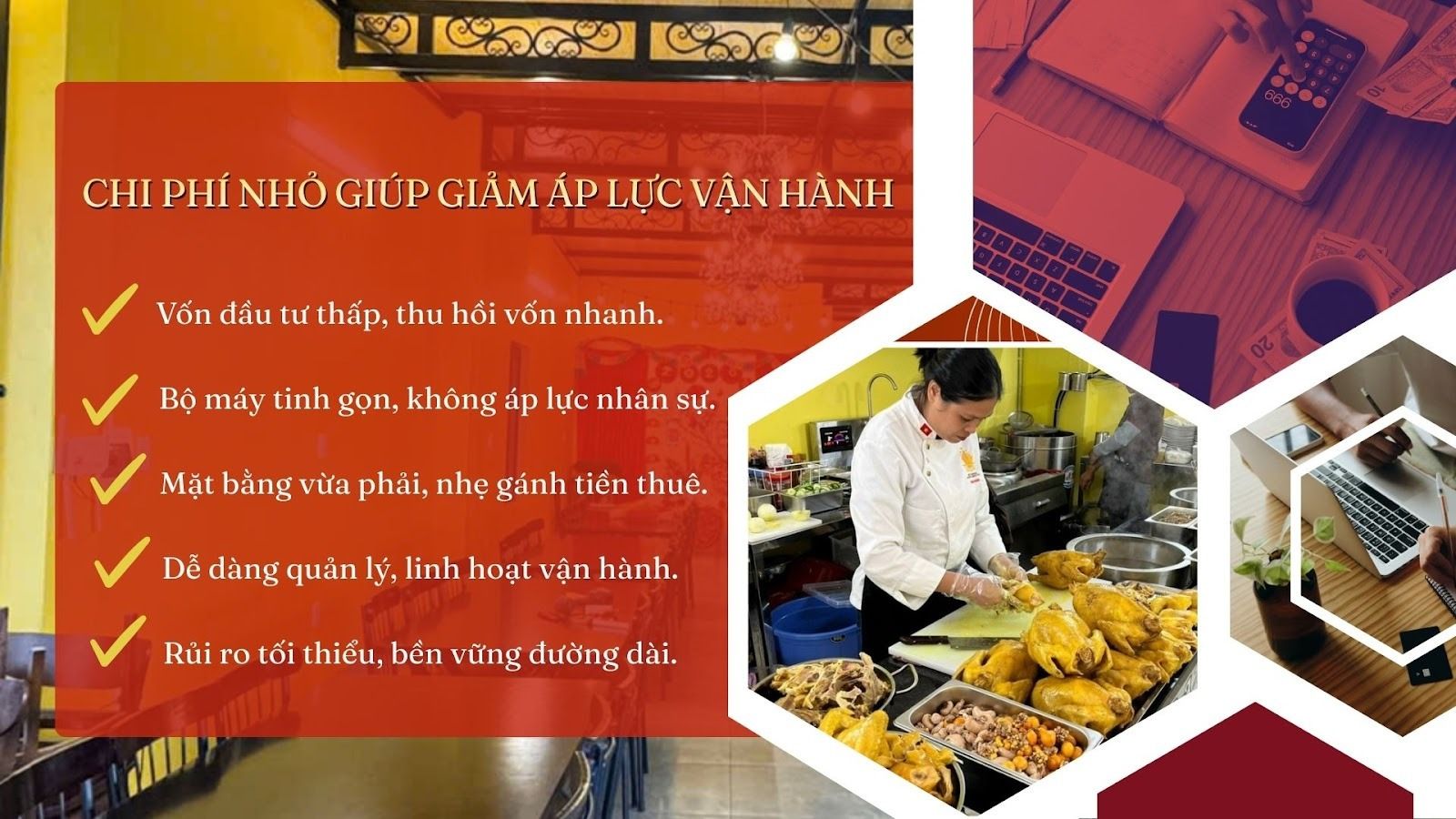 Chi phí nhỏ giúp giảm áp lực vận hành