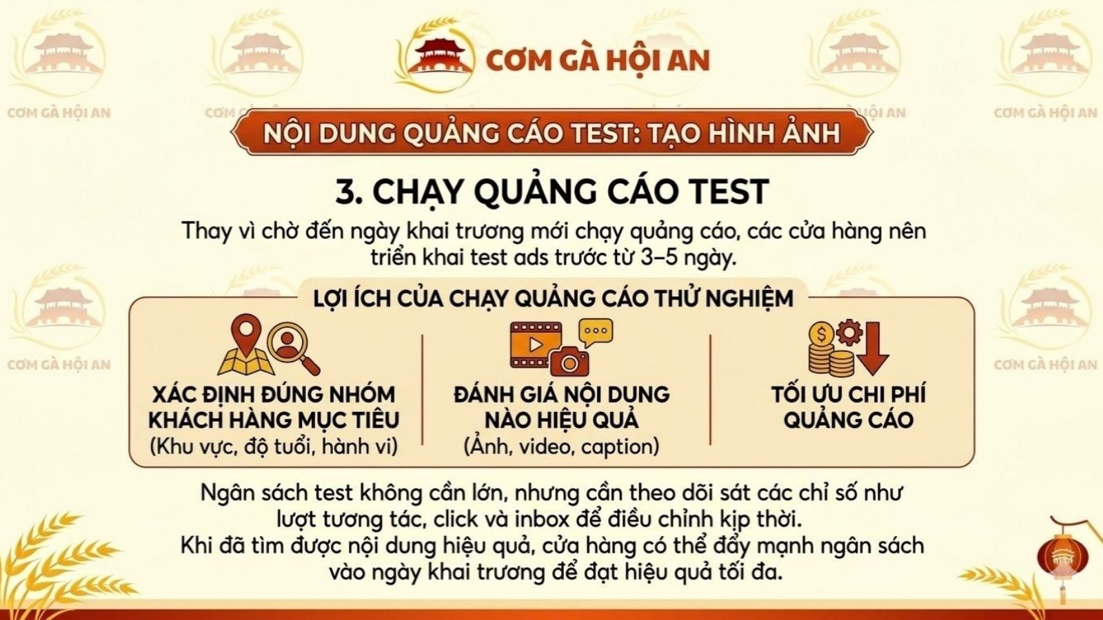chạy quảng cáo test