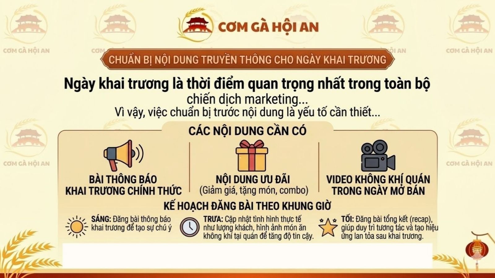 6. Chuẩn bị nội dung truyền thông cho ngày khai trương