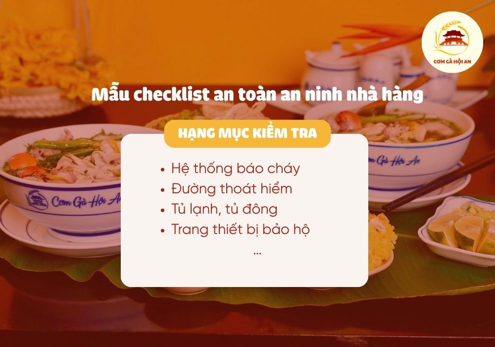 Mẫu checklist an toàn an ninh nhà hàng
