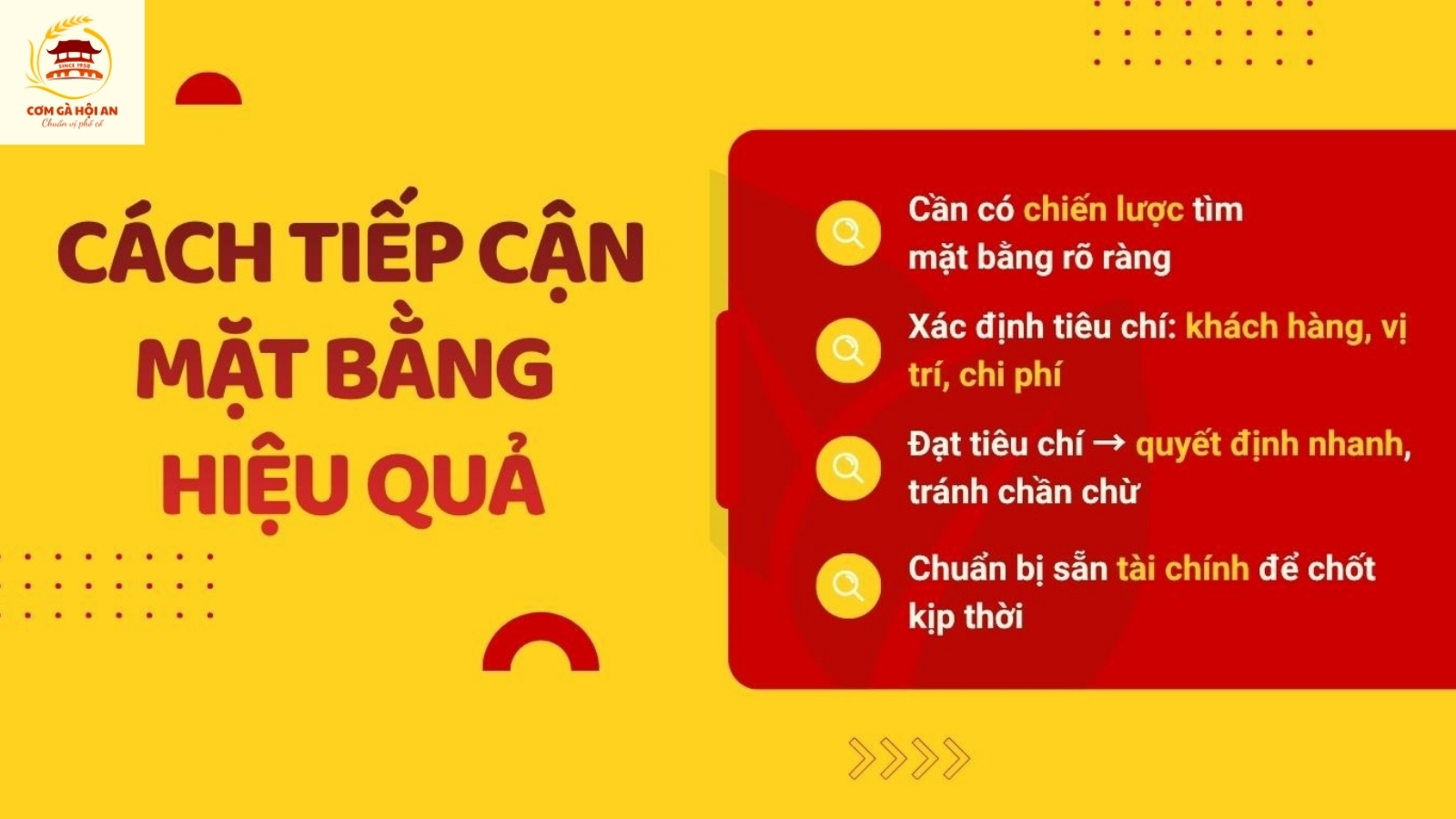 Cách tiếp cận mặt bằng hiệu quả