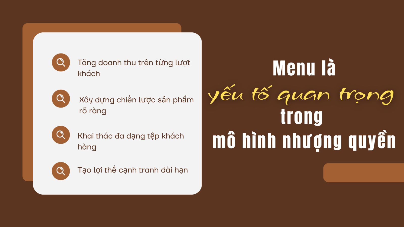 Vì sao menu là yếu tố quan trọng trong mô hình nhượng quyền?