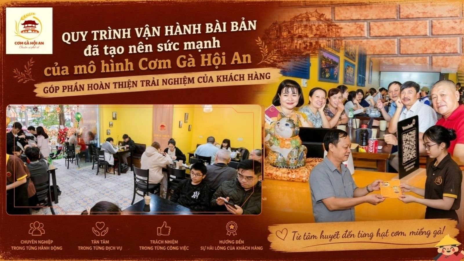 Quy trình vận hành bài bản đã tạo nên sức mạnh của mô hình Cơm Gà Hội An