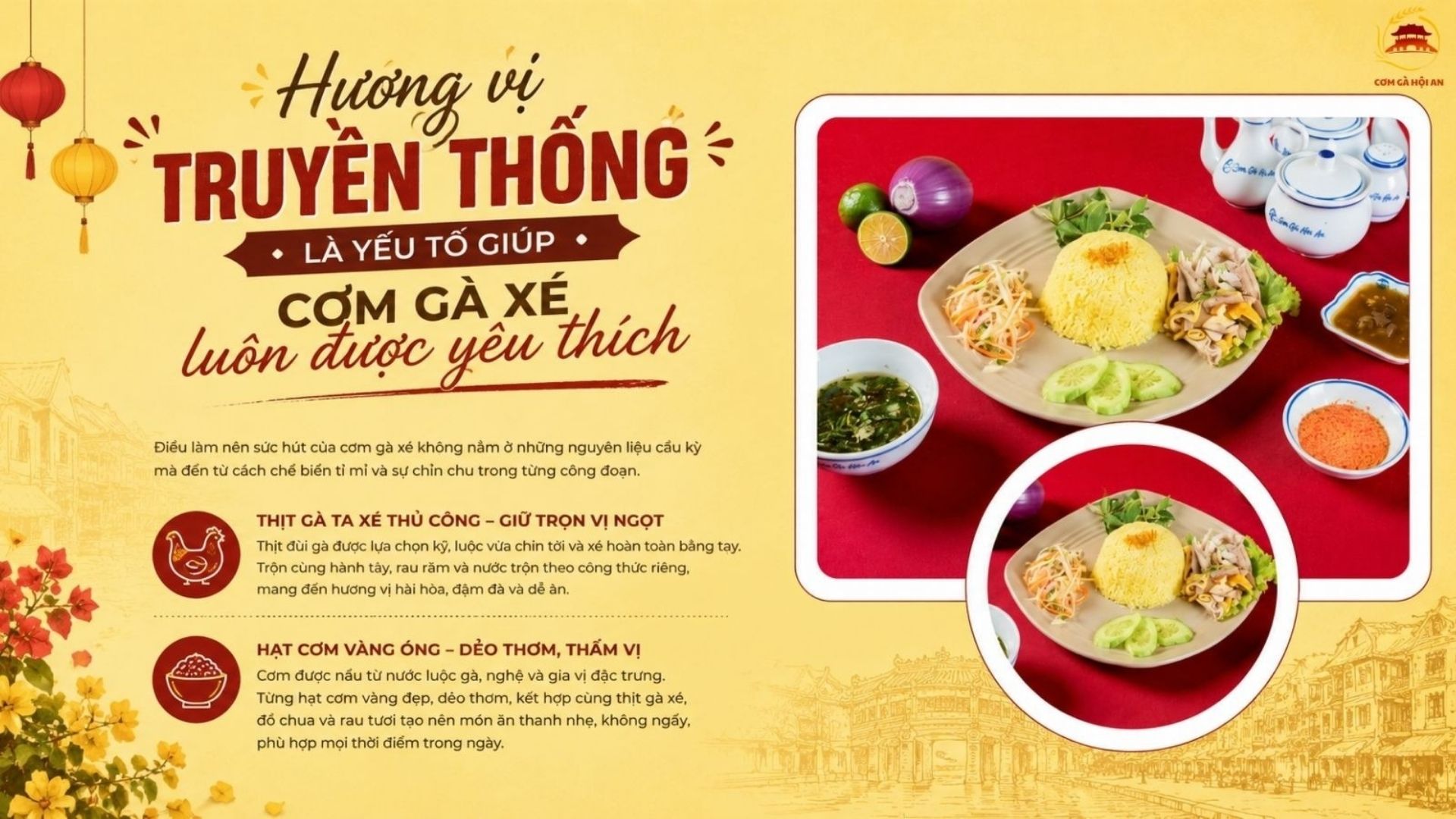 Hương vị truyền thống là yếu tố giúp cơm gà xé luôn được yêu thích